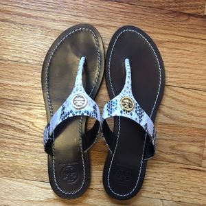 Tory Burch Cameron Snake skin Sandals